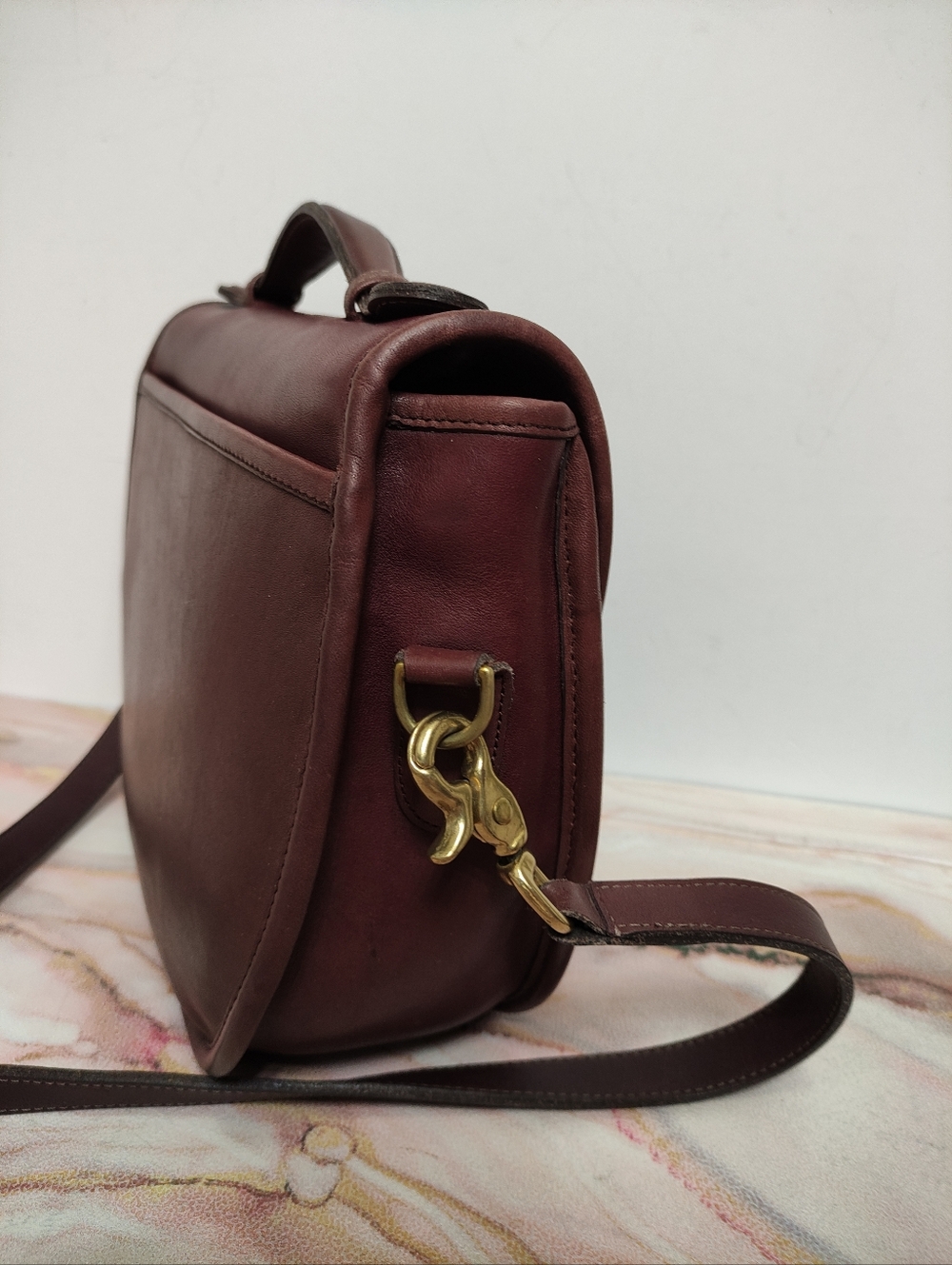Vintage Coach 9865 Large Plaza Bag Burgundy READ - Picture 6 of 17
